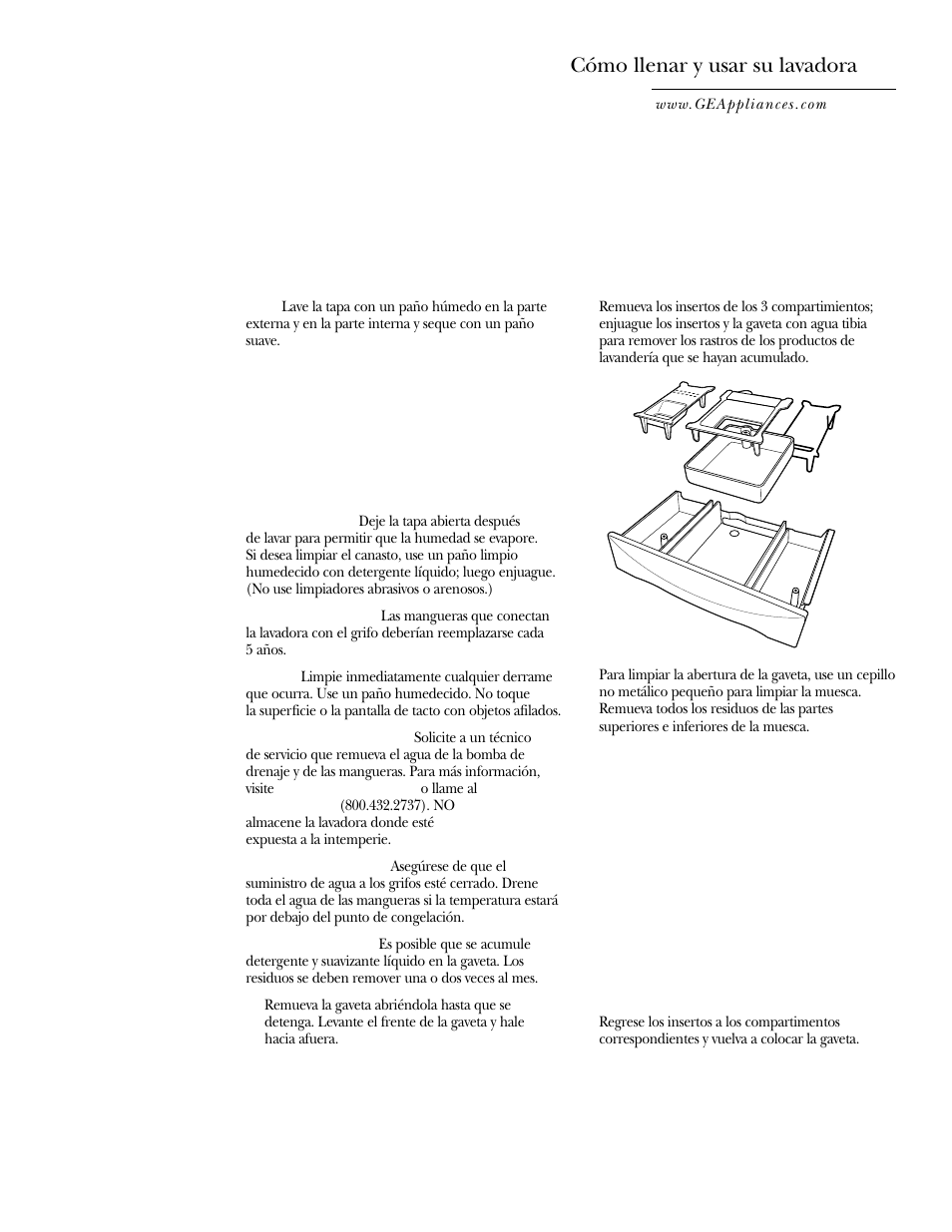 Cómo llenar y usar su lavadora | GE WPGT9350 User Manual | Page 52 / 68