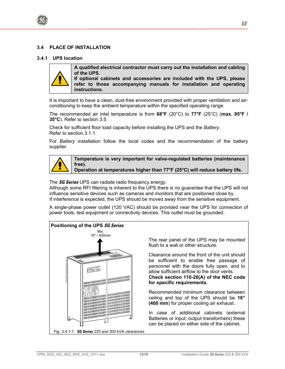 GE 225 User Manual | Page 12 / 38