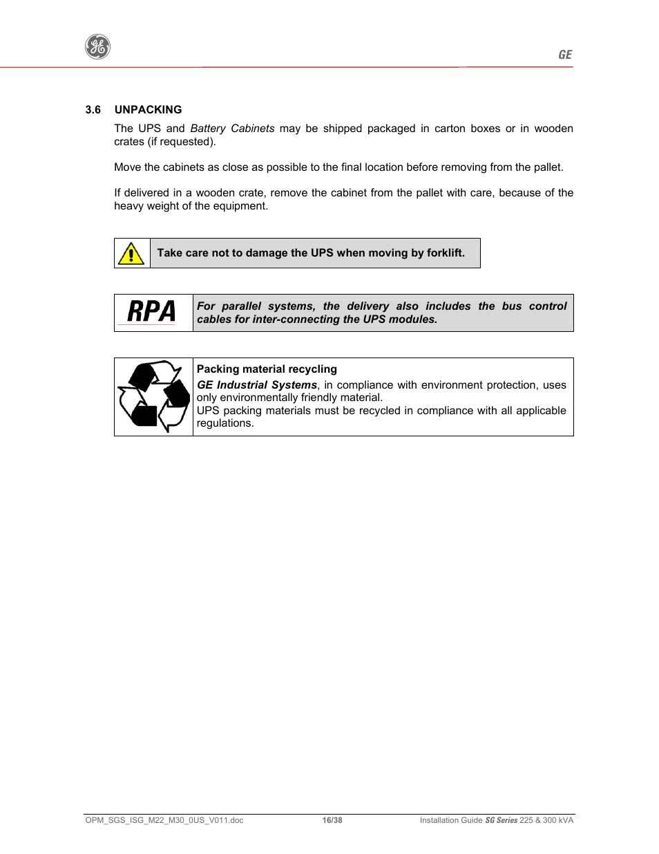 GE 225 User Manual | Page 16 / 38