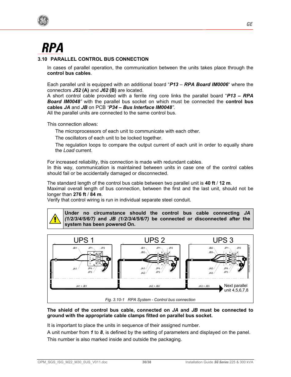 Ups 1 ups 2 ups 3 | GE 225 User Manual | Page 30 / 38