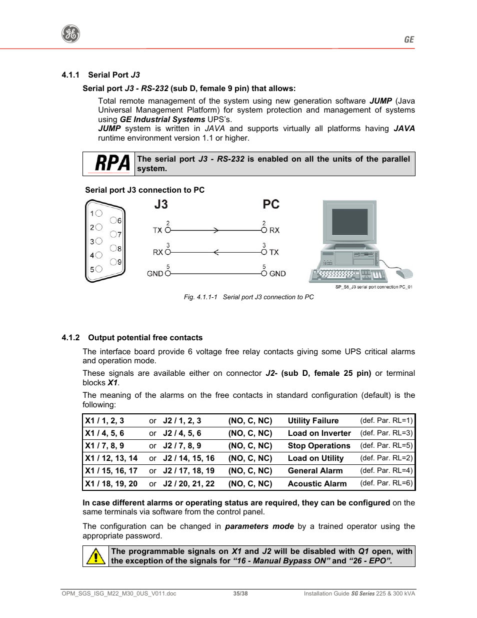 GE 225 User Manual | Page 35 / 38