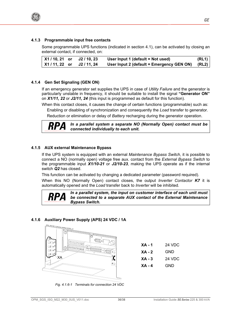 GE 225 User Manual | Page 36 / 38