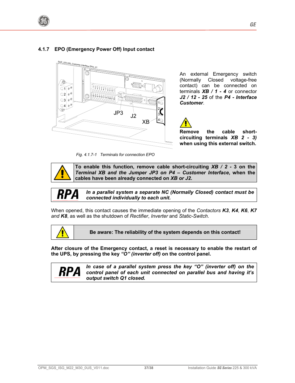 GE 225 User Manual | Page 37 / 38