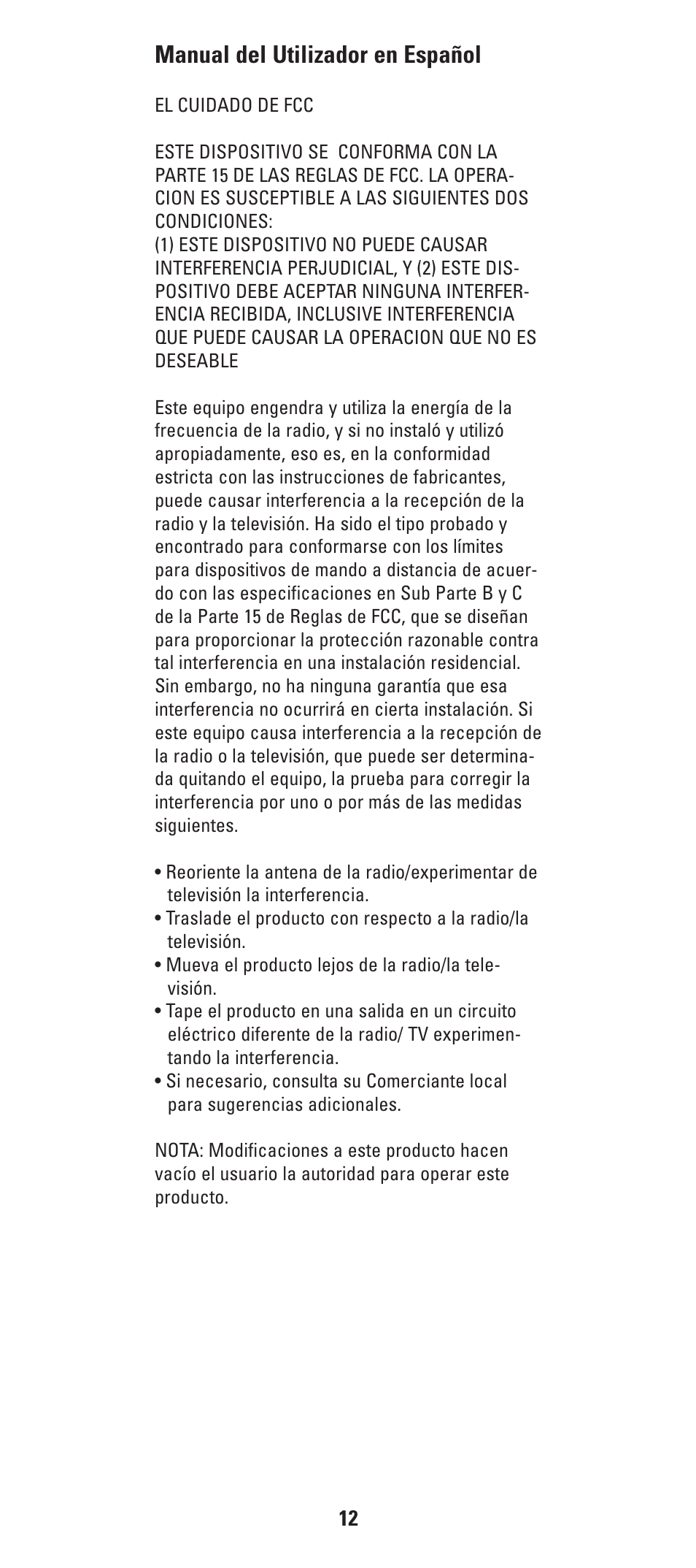 Manual del utilizador en español | GE HO97685 User Manual | Page 15 / 28