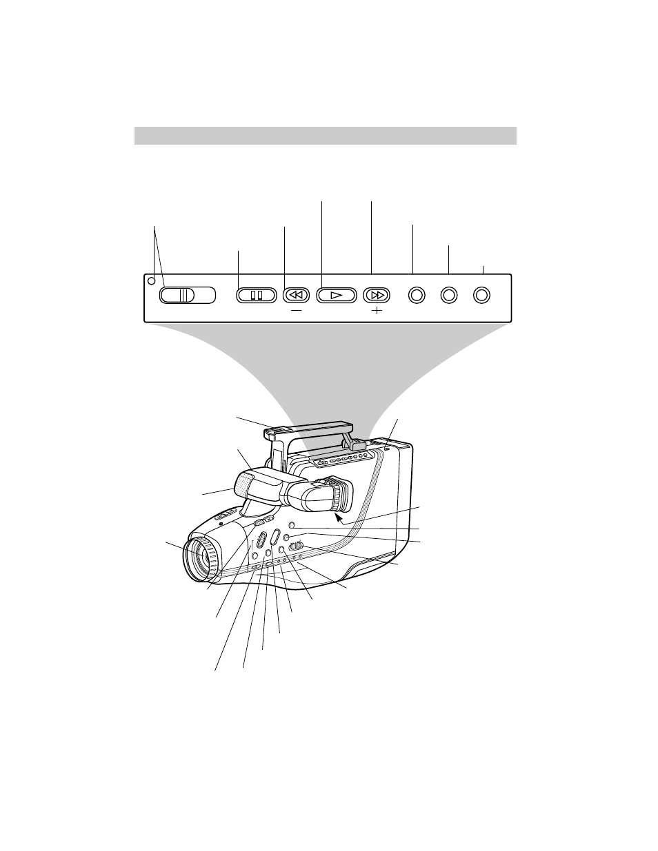 Review camcorder’s operating controls, First-time operation, Continued on next page) | GE CG709 User Manual | Page 10 / 80