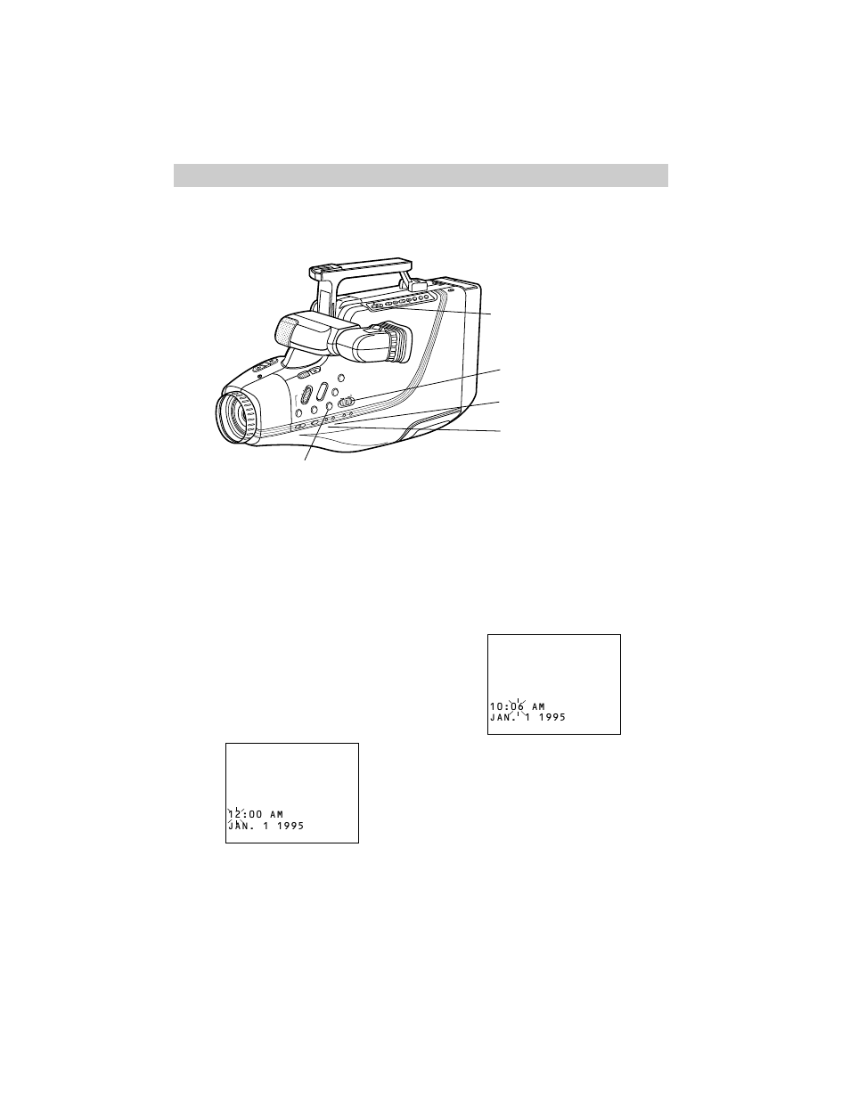 Date and time display, Set (or correct) the time and date display, Display in viewfinder | GE CG709 User Manual | Page 25 / 80