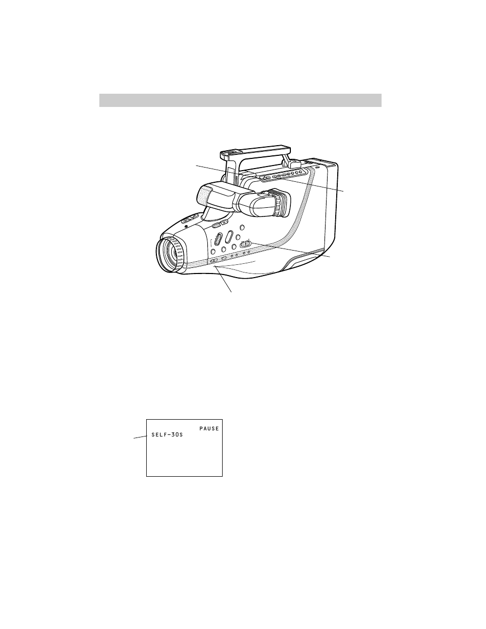 Self timer/time lapse button, Self-timer recording, Display in viewfinder | Self-timer indicator | GE CG709 User Manual | Page 34 / 80