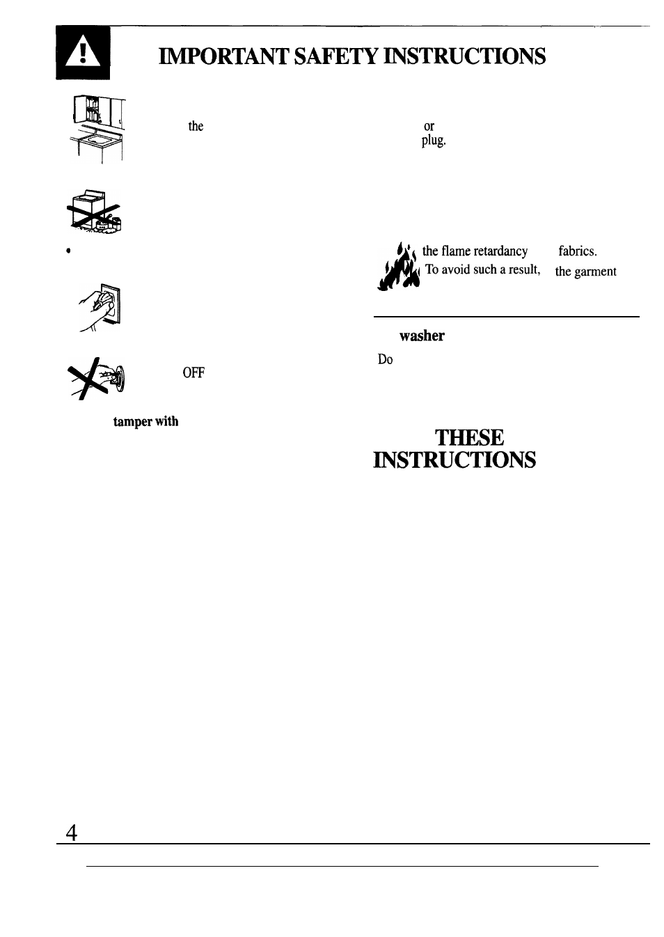 Save, For operation | GE WA8610S User Manual | Page 4 / 24