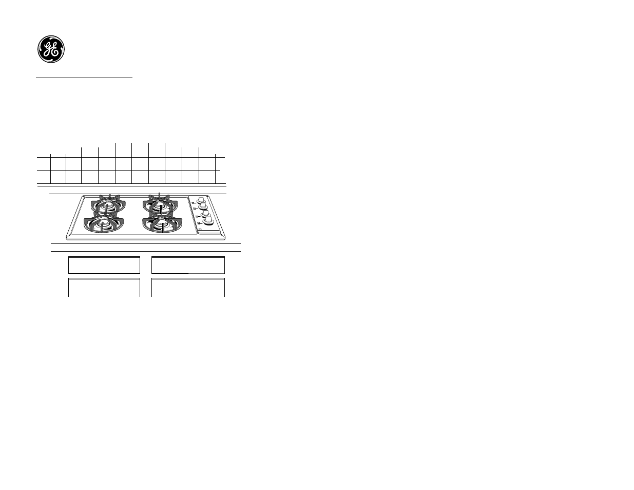 Jgp326aev—built-in gas cooktop | GE JGP326AEV User Manual | Page 2 / 2