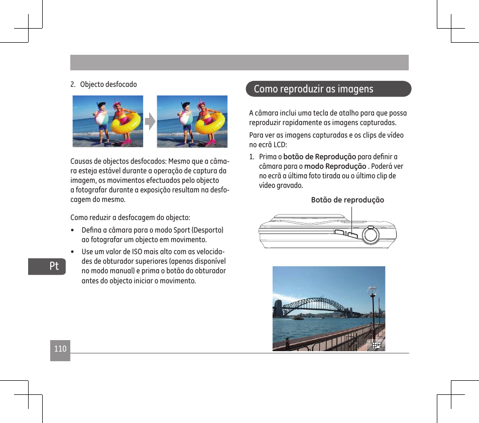 Como reproduzir as imagens | GE E1486TW User Manual | Page 112 / 124