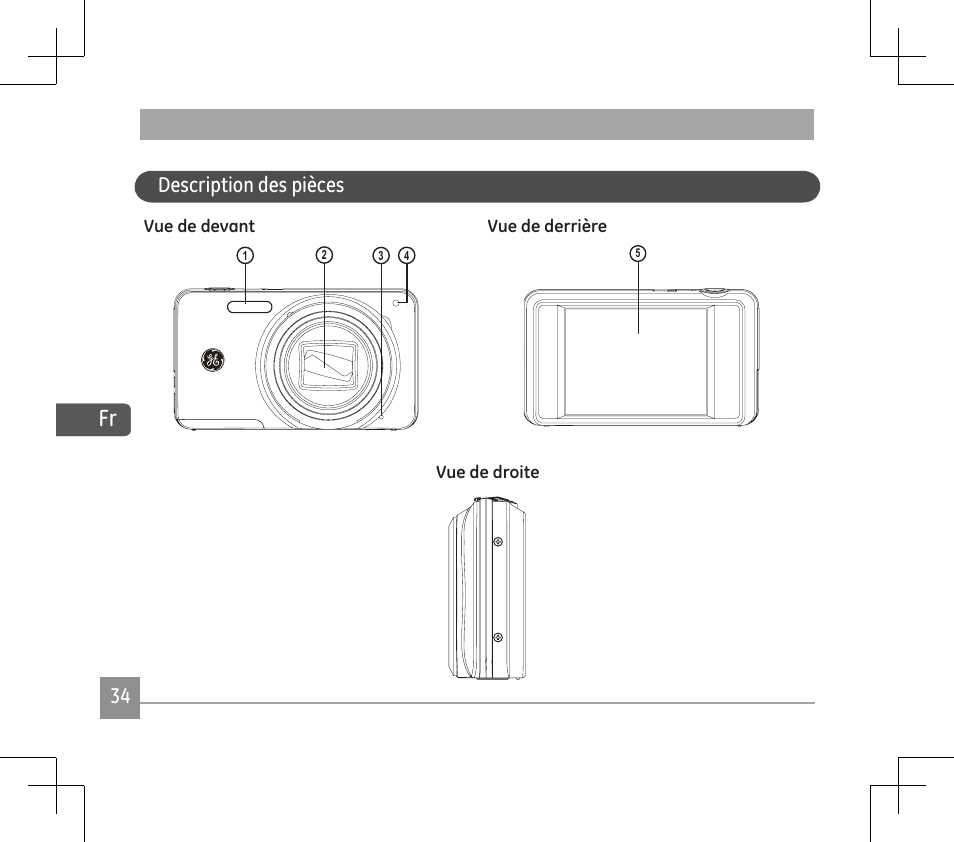 Description des pièces | GE E1486TW User Manual | Page 36 / 124
