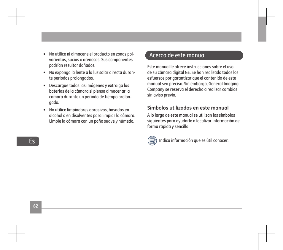 Acerca de este manual | GE E1486TW User Manual | Page 64 / 124