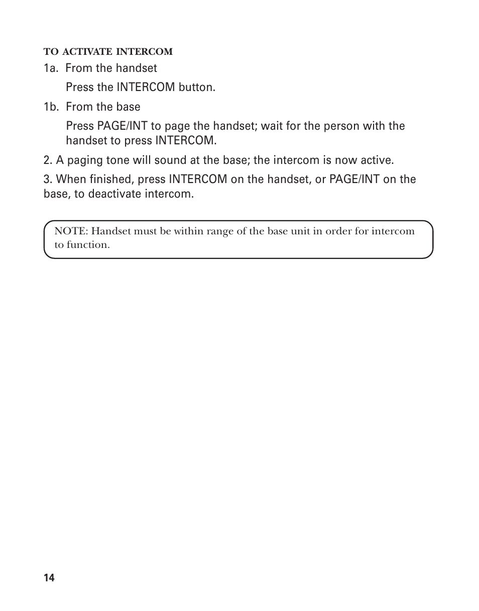 To activate intercom | GE Feb-74 User Manual | Page 14 / 40