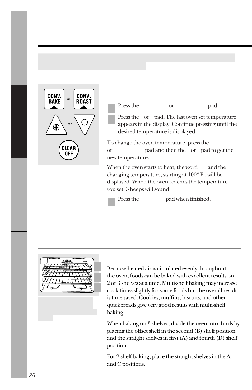 Using the convection oven, Ab d | GE 49-8779 User Manual | Page 28 / 60