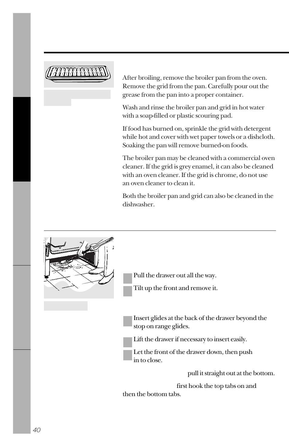 Care and cleaning of the range | GE 49-8779 User Manual | Page 40 / 60