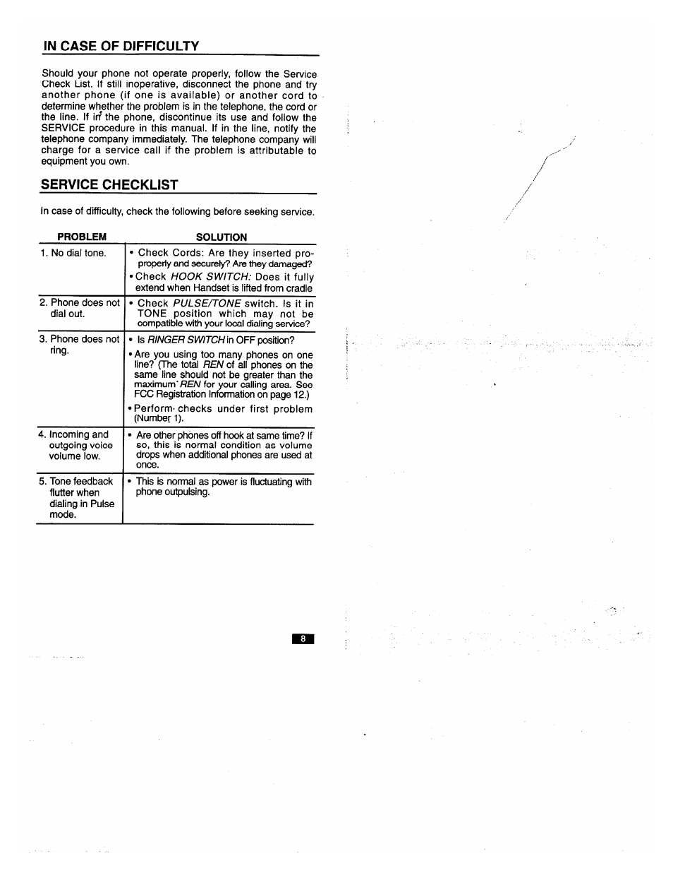 Service checklist | GE 2-9200 User Manual | Page 9 / 16