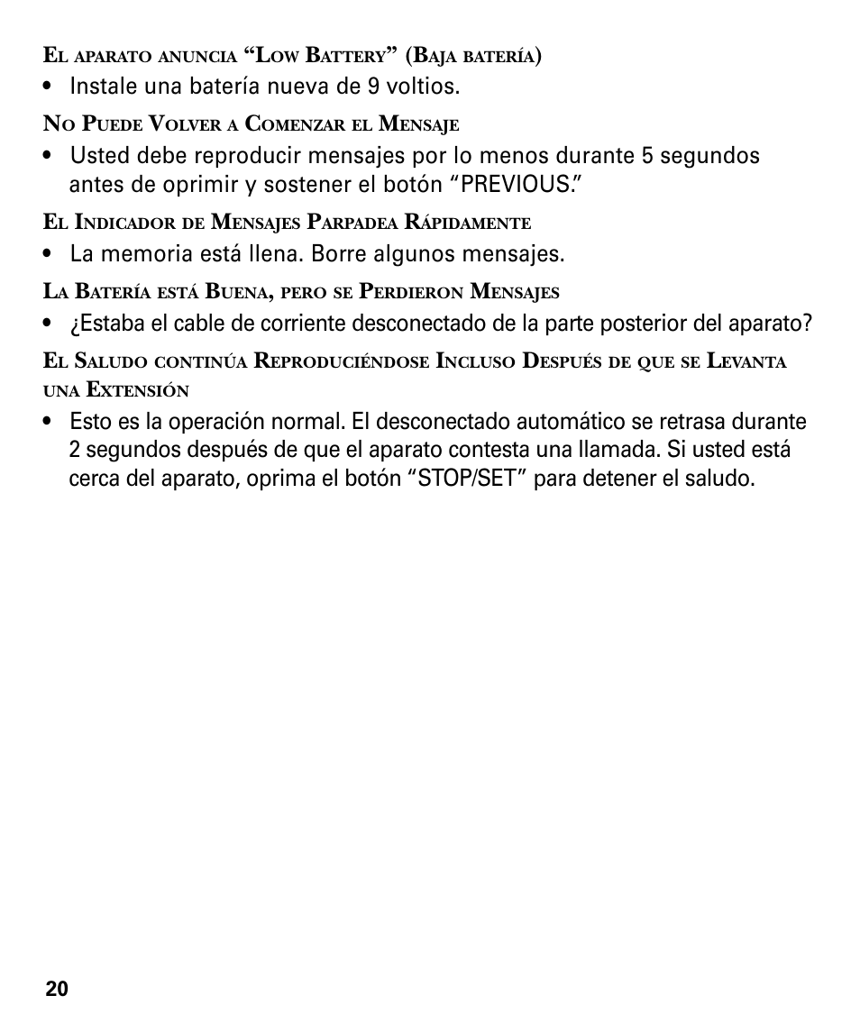 Instale una batería nueva de 9 voltios. n | GE 29878 User Manual | Page 44 / 48