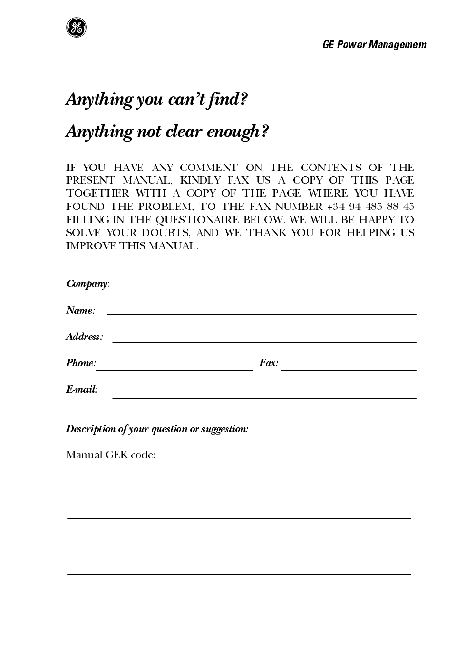 Q\wklqj \rx fdq·w ilqg" $q\wklqj qrw fohdu hqrxjk | GE GEK 106168E User Manual | Page 2 / 65
