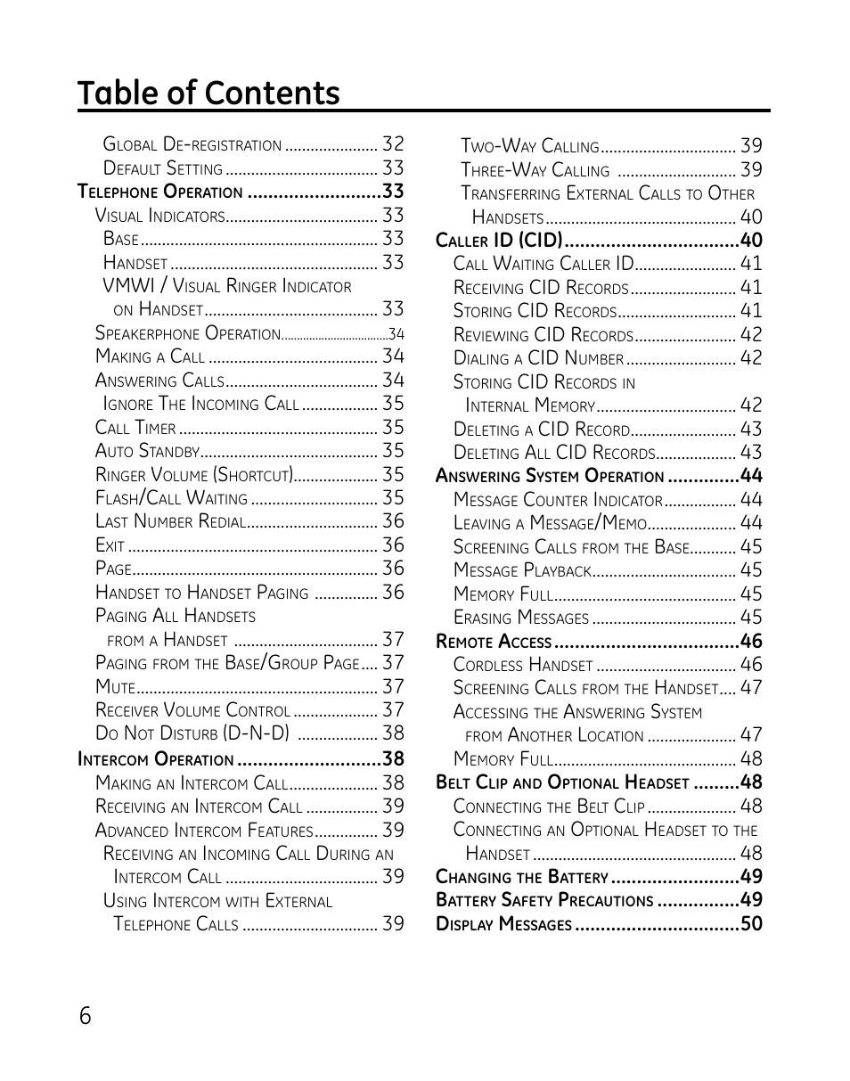GE DECT 28821 User Manual | Page 6 / 60