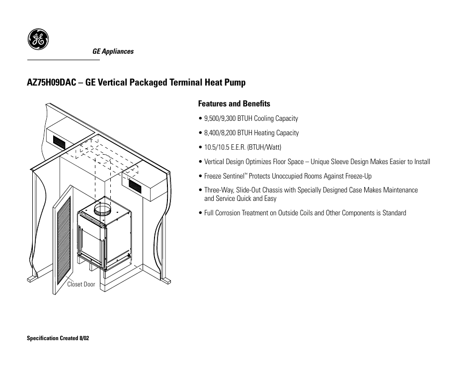 GE AZ75H09DAC User Manual | Page 2 / 2