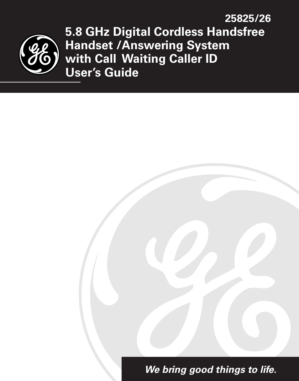 GE 25826 User Manual | 128 pages