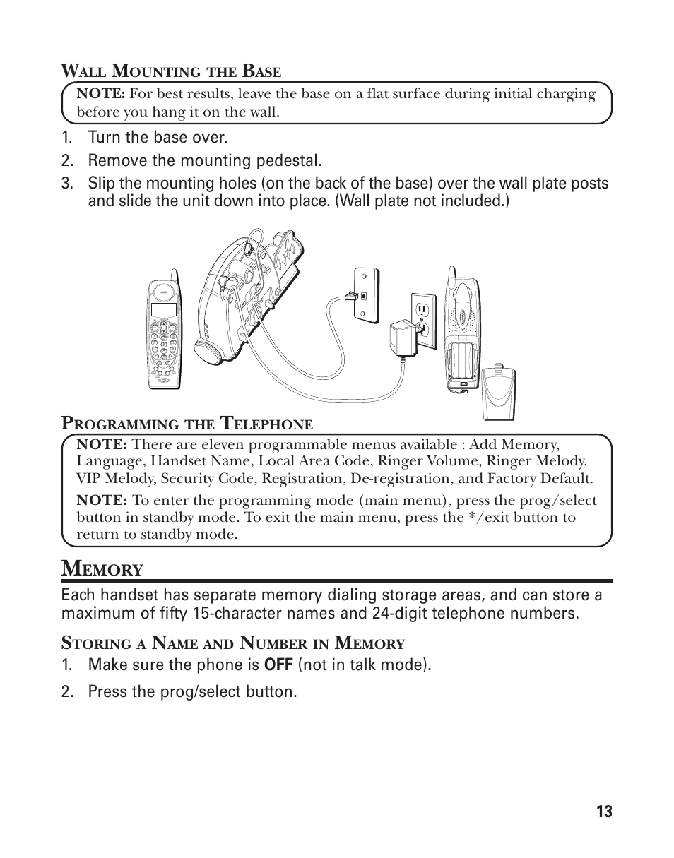 Emory, Ounting, Rogramming | Elephone, Toring, Umber | GE 25826 User Manual | Page 13 / 128