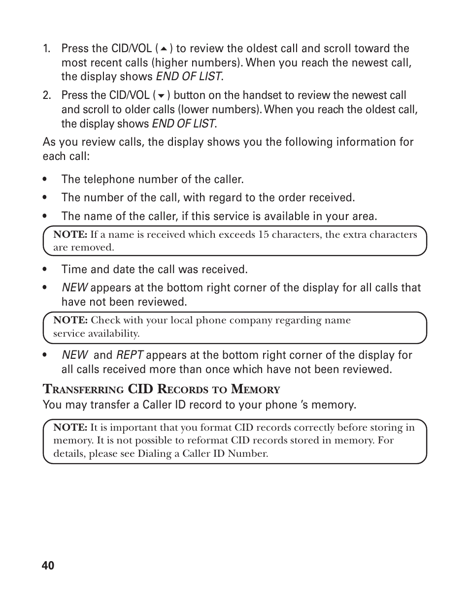 Cid r | GE 25826 User Manual | Page 40 / 128