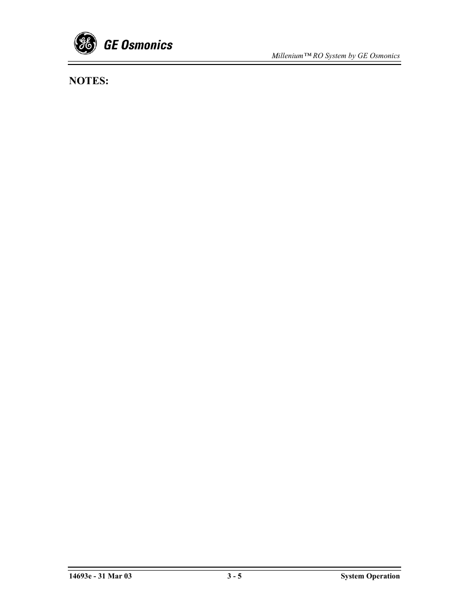 GE OSMONICS MILLENIUMTM REVERSE OSMOSIS UNIT User Manual | Page 36 / 107