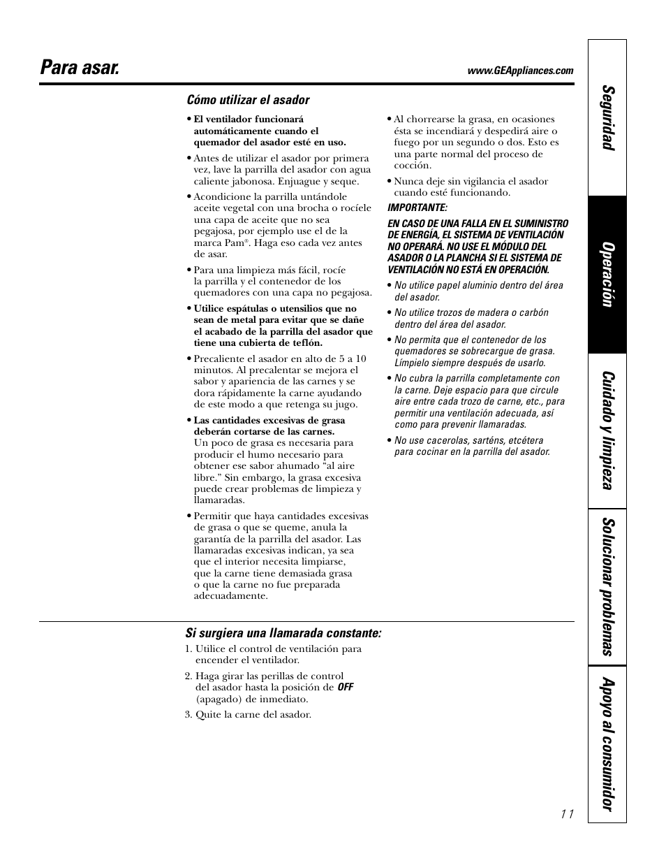 Para asar | GE JGP985 User Manual | Page 51 / 80