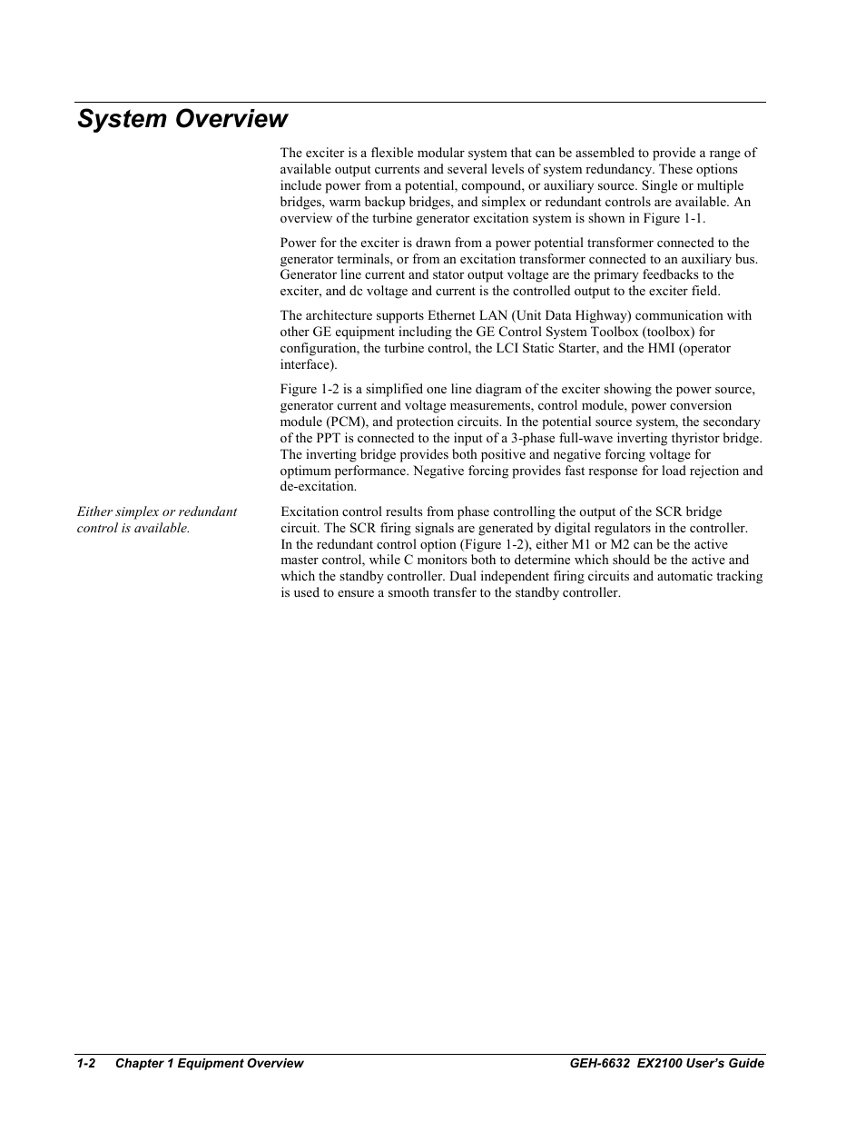 System overview | GE EX2100 User Manual | Page 14 / 118