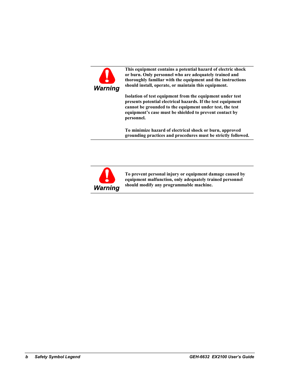 GE EX2100 User Manual | Page 6 / 118