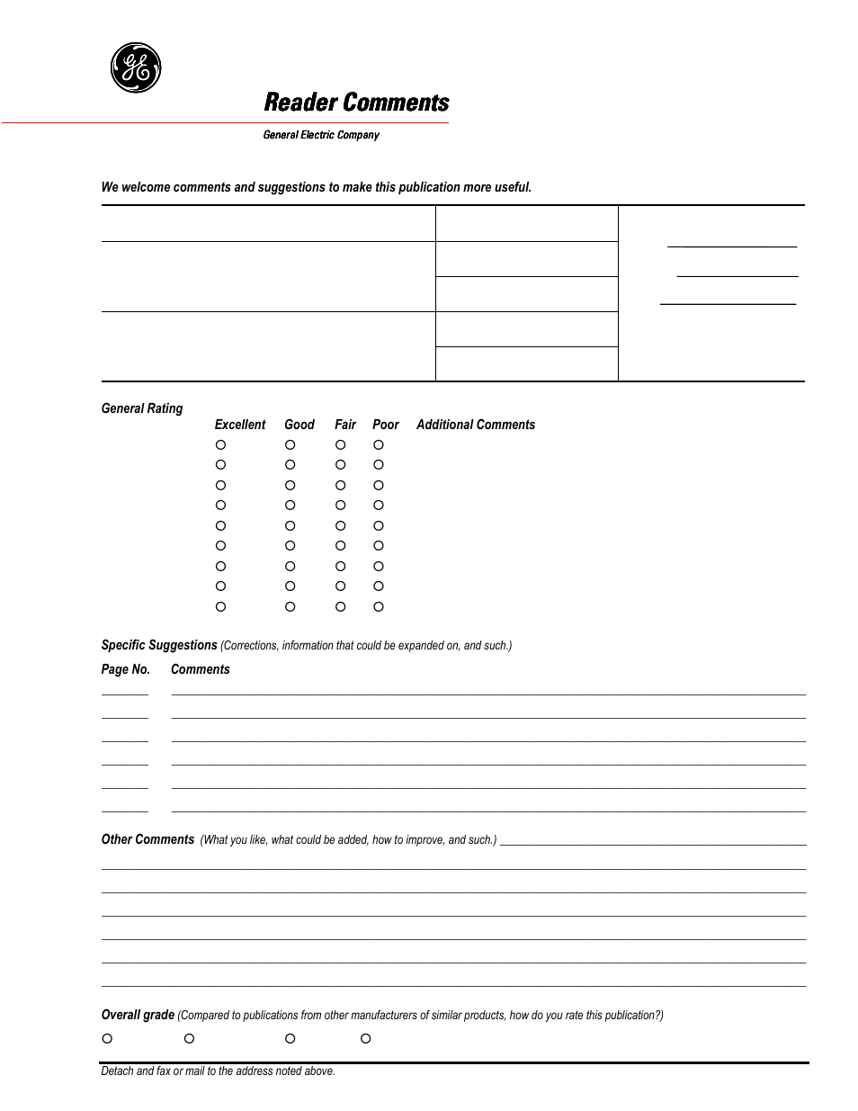 Reader comments | GE EX2100 User Manual | Page 7 / 118