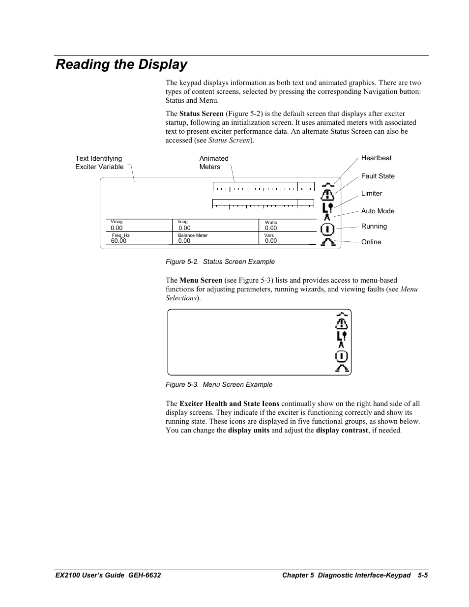 Reading the display | GE EX2100 User Manual | Page 81 / 118