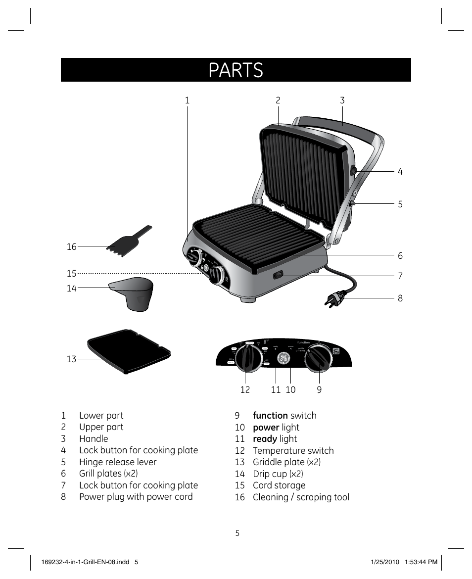 Parts | GE 681131692328 User Manual | Page 5 / 26