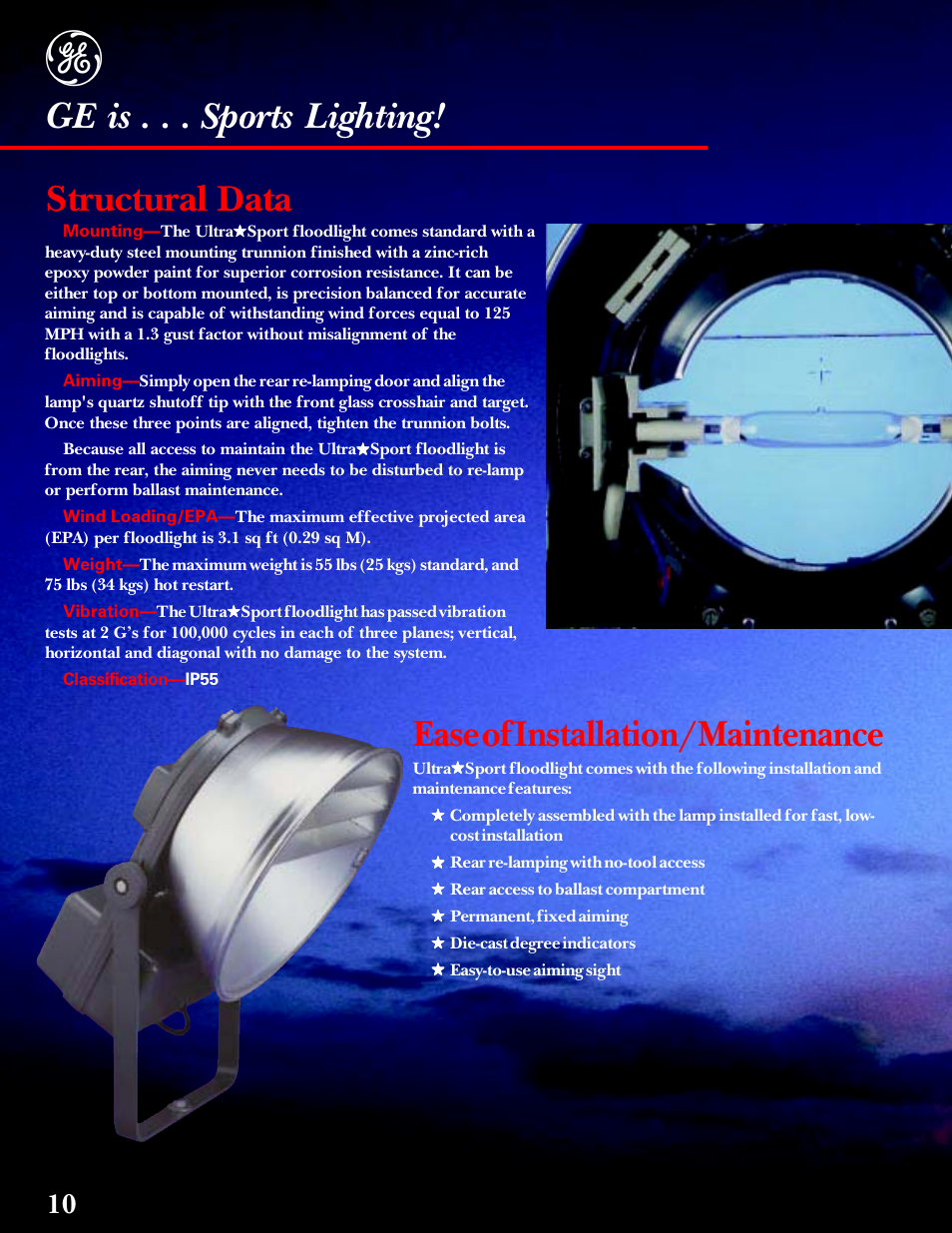 Structural data | GE UltraSport User Manual | Page 10 / 12