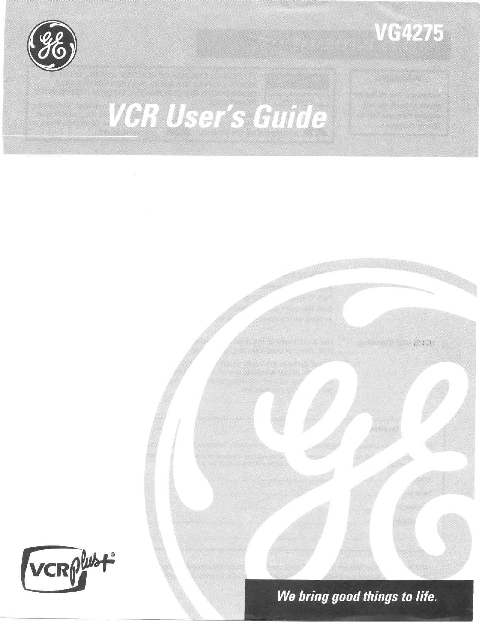 GE VG4275 User Manual | 72 pages