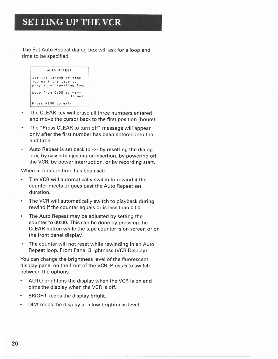 Setting up the vcr | GE VG4275 User Manual | Page 22 / 72