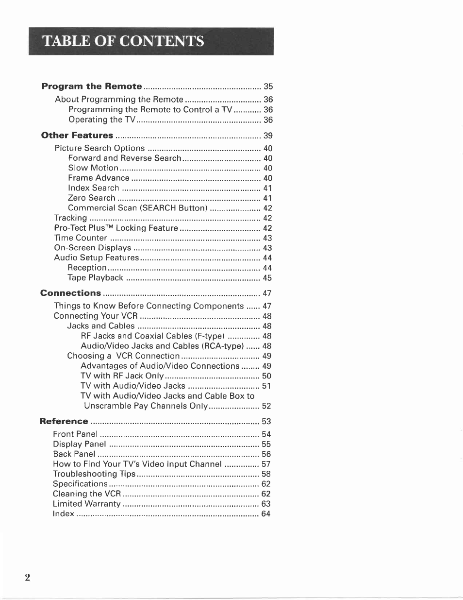 GE VG4275 User Manual | Page 4 / 72
