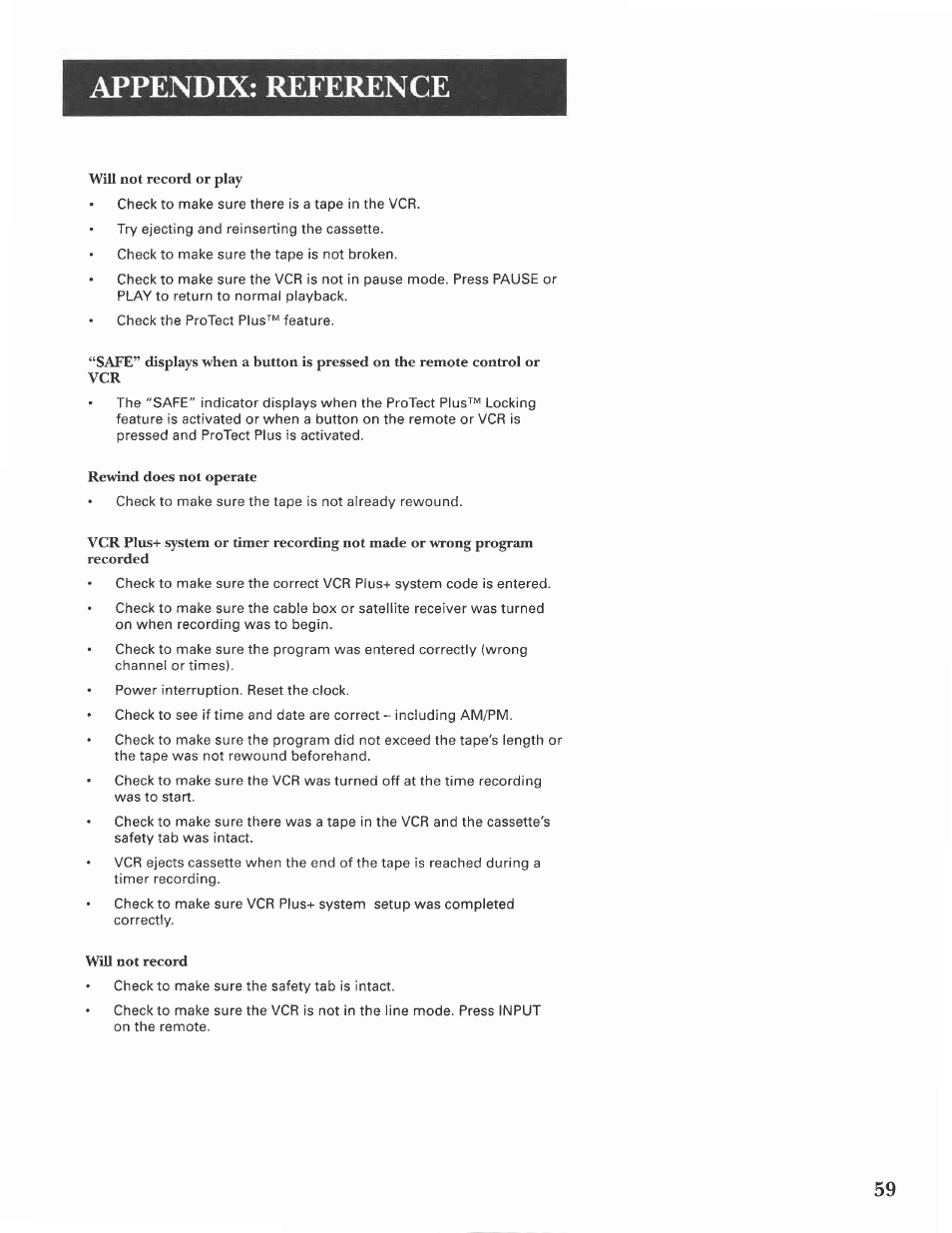 Appendix: reference | GE VG4275 User Manual | Page 61 / 72