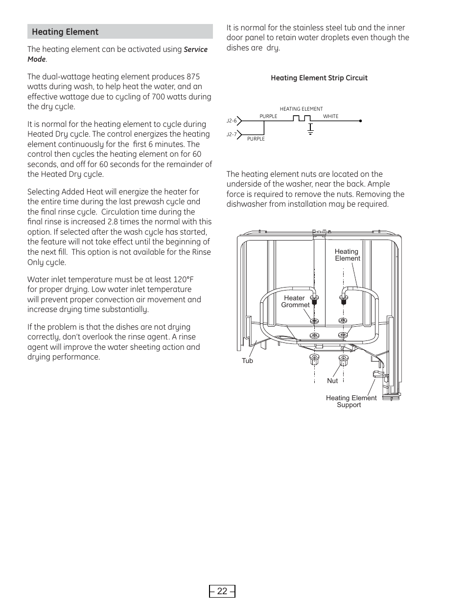 Heating element | GE PROFILE PDE9900 User Manual | Page 22 / 37
