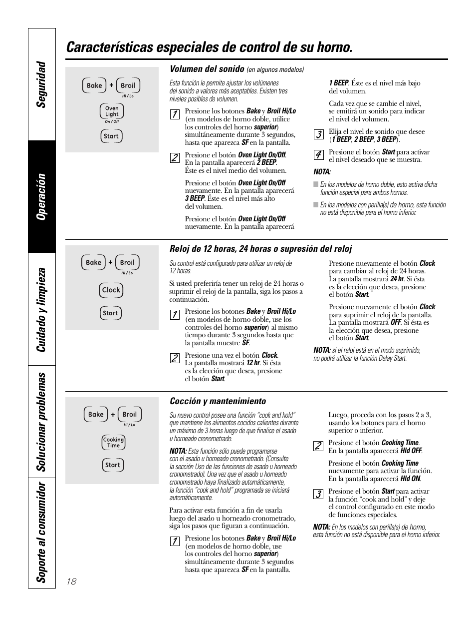 Características especiales de control de su horno | GE JKP3527 User Manual | Page 50 / 64