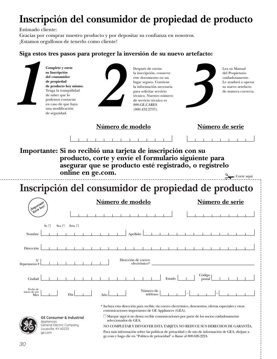 Número de modelo número de serie | GE JKP3527 User Manual | Page 62 / 64