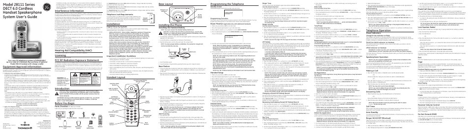 GE 00015922 User Manual | 2 pages