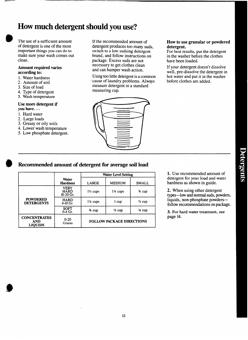 How much detergent should you | GE Spacemaker WSM2000H User Manual | Page 13 / 28