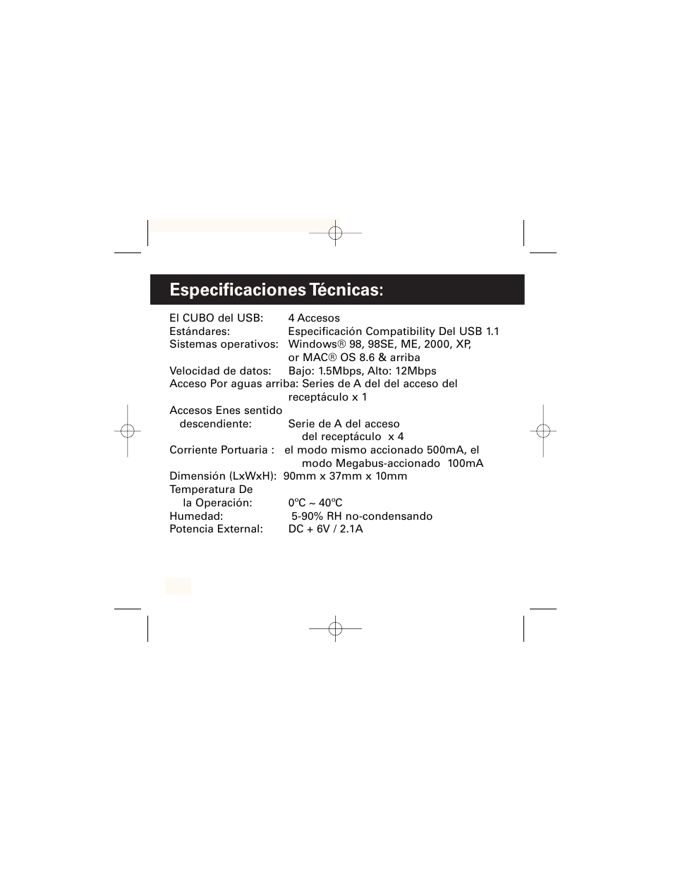 Especificaciones técnicas | GE HO97958 User Manual | Page 19 / 43