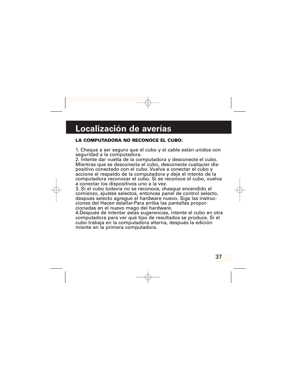 Localización de averías | GE HO97958 User Manual | Page 38 / 43
