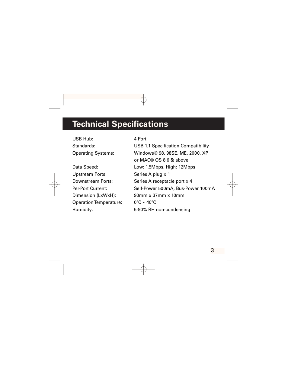 Technical specifications | GE HO97958 User Manual | Page 4 / 43