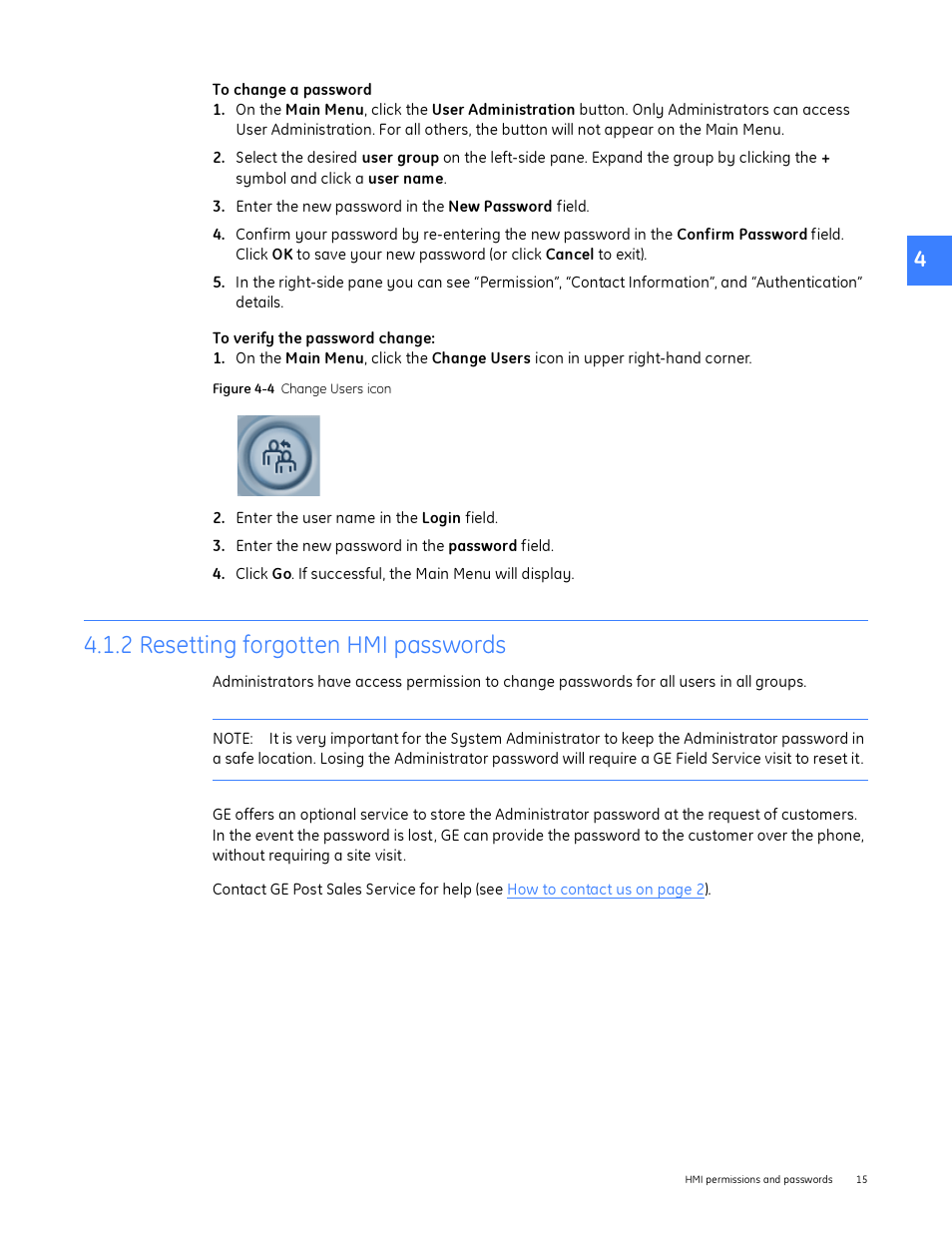 2 resetting forgotten hmi passwords | GE Industrial Solutions Entellisys System Administrator Manual User Manual | Page 15 / 62