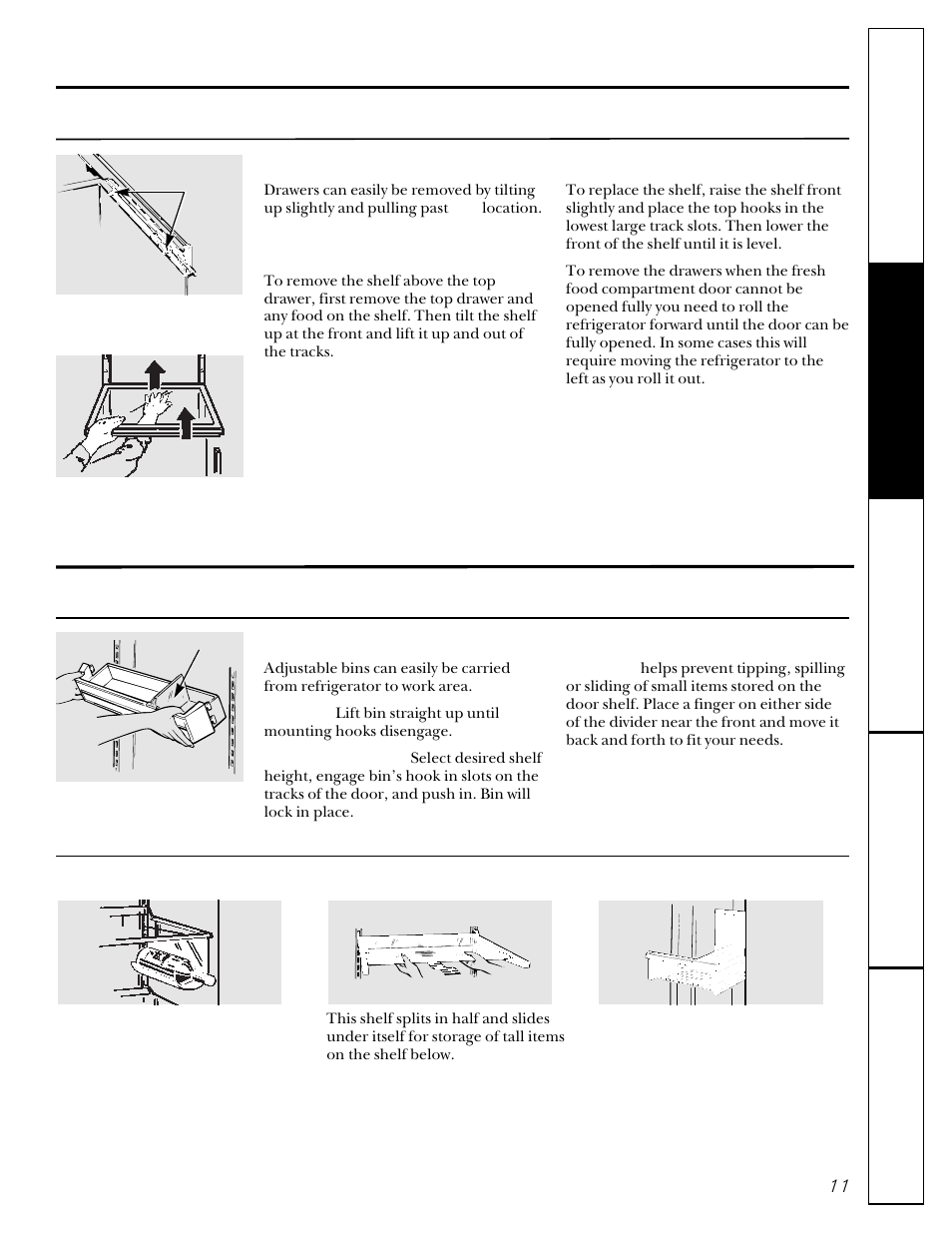 About storage drawer removal, About the additional features | GE 22-27 User Manual | Page 11 / 88