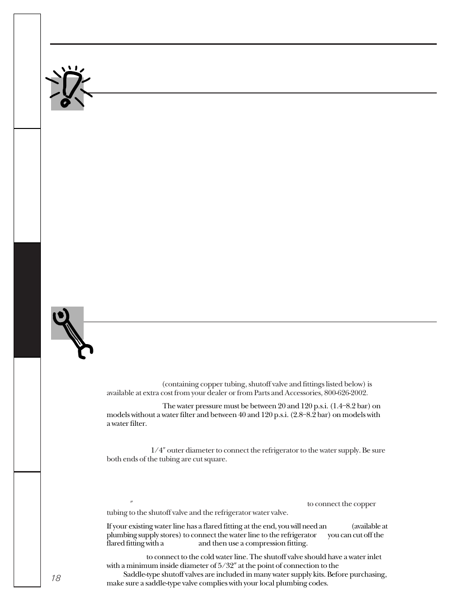 Water line installation –20, Installing the water line, Before you begin | What you will need | GE 22-27 User Manual | Page 18 / 88